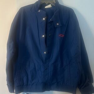 Men's Navy Windbreaker Jacket with Subtle Embroidered Emblem